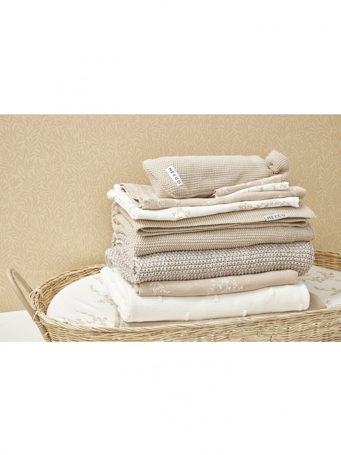 Gauze (muslin) diaper set, 3pcs., 70x70 Meyco Baby (Branches sand) 1