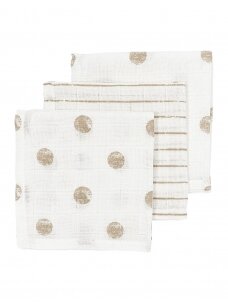Muslin diapers set, 3 pcs. 30x30, Meyco Baby (Stains/sand) (Kopija)
