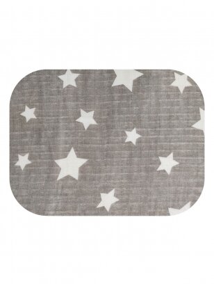 Marlinis (muslino) vystyklas, 70x80, pilkas su baltomis žvaigždėmis, Ega