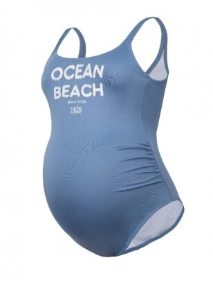 Pregnancy swimwear, Ocean Beach, by Cache coeur (blue)