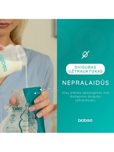 Maišeliai mamos pienui laikyti, 25vnt, Baboo Maišeliai mamos pienui laikyti, 25vnt, Baboo