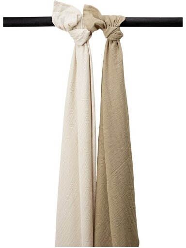 Marlinių (muslino) vystyklų komplektas, 2 vnt. 120x120, Meyco Baby (Uni soft sand/taupe)