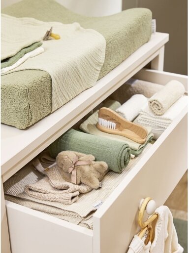 Marlinių (muslino) vystyklų komplektas, 3 vnt. 70x70 Meyco Baby (naturel ,soft olive, olive green)