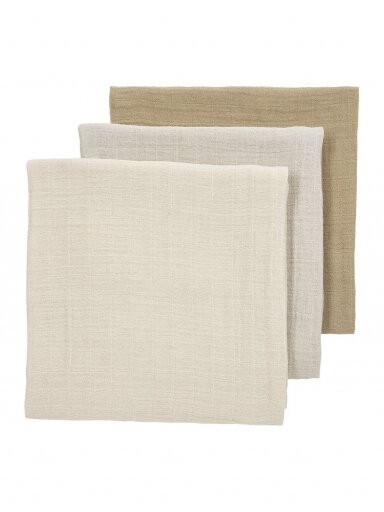 Muslin diapers set, 3 pcs.70x70, Meyco Baby (Uni soft sand/greige/taupe) Muslin diapers set, 3 pcs.70x70, Meyco Baby (Uni soft sand/greige/taupe)