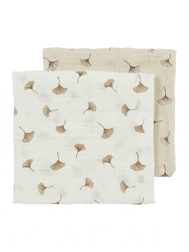 Marlinių (muslino) vystyklų komplektas, 2 vnt. 70x70 Meyco Baby (gingko offwhite/soft sand) Marlinių (muslino) vystyklų komplektas, 2 vnt. 70x70 Meyco Baby (gingko offwhite/soft sand)