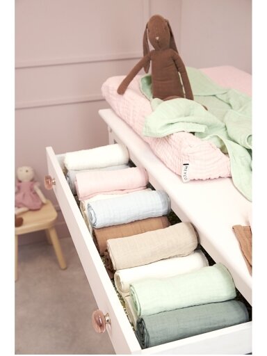 Marlinių (muslino) vystyklų komplektas, 3 vnt. 70x70, Meyco Baby (offwhite/light grey/sand)