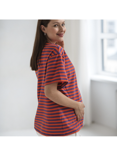 Marškinėliai nėščiosioms ir maitinančioms Mamahood (Fioletinė-oranžinė) Marškinėliai nėščiosioms ir maitinančioms Mamahood (Fioletinė-oranžinė)