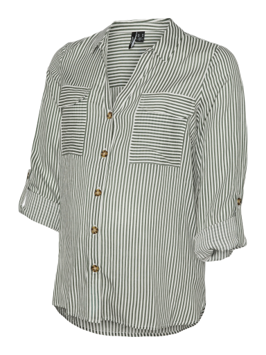 Shirt-type blouse for pregnant and nursing mothers VMMBUMPLY, Vero Moda (White/green) Shirt-type blouse for pregnant and nursing mothers VMMBUMPLY, Vero Moda (White/green)