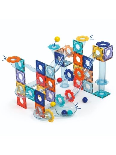 Magnetic marble run, 80 pieces, LUDI Magnetic marble run, 80 pieces, LUDI