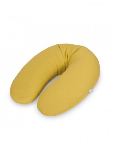 Maitinimo pagalvė 190 cm, Physio Flexi Mustard, CebaBaby (granulės)