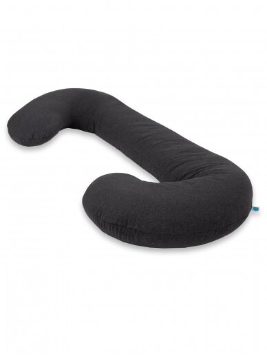 Nėščiosios - Maitinimo pagalvė 300cm, Tamsiai pilka, CebaBaby (granulės)