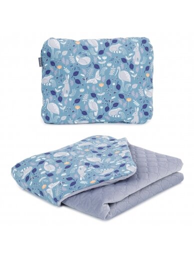 MamoTato pagalvė + antklodė, Garniai, pilka, 75x100