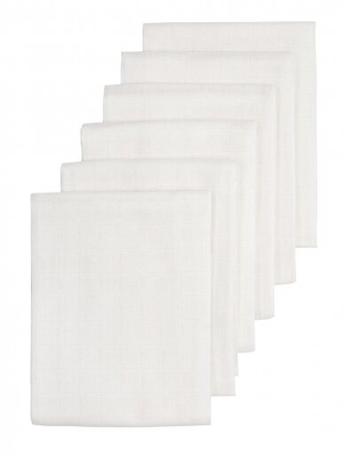Gauze (muslin) diaper set, 6pcs., 70x70 Meyco Baby Uni White Gauze (muslin) diaper set, 6pcs., 70x70 Meyco Baby Uni White