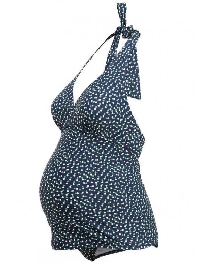 Maternity Swimsuit, Jojo Maman (dark blue/dotted)