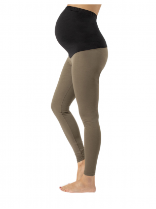 Pregnant elastic high waist, Calzitaly (khaki / black)