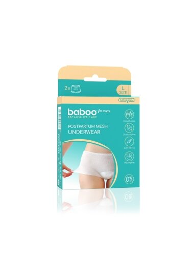 Postpartum mesh Underwear, 2 pcs. size L, Baboo
