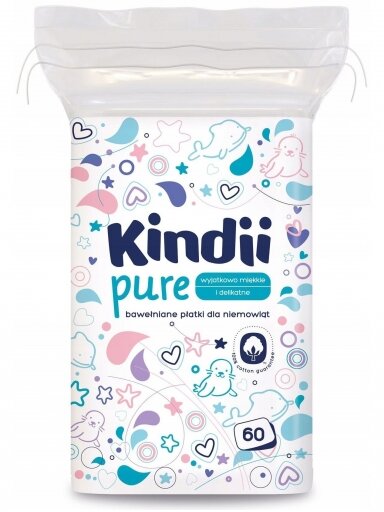 Cotton pads for babies, Pure, 60 pcs., by KINDII Cotton pads for babies, Pure, 60 pcs., by KINDII