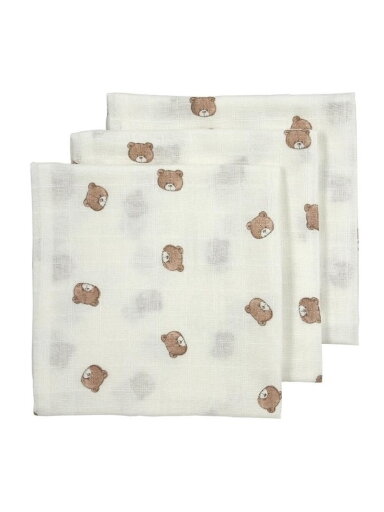 Meyco muslino vystyklai Bear Multicolor, 70x70 cm, 3 vnt.