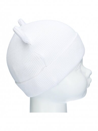 Organinės medvilnės kepurė su ausytėmis, TuTu (white) 2