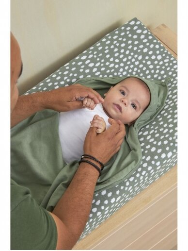 Muslino medvilnės rankšluostis kūdikiui, 80x80cm, Meyco Baby, Jersey Forest Green