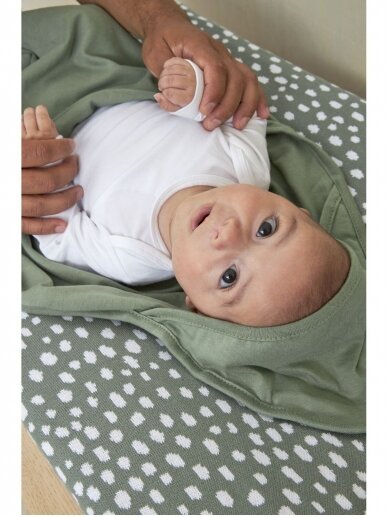 Muslino medvilnės rankšluostis kūdikiui, 80x80cm, Meyco Baby, Jersey Forest Green