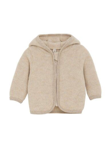 Wool Cardigan for Babies, Huttelihut (Beige)