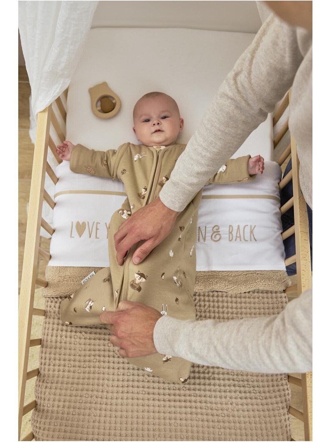 Sleeping bag for baby, Meyco Baby, 60cm, TOG 2.5 Forest Animal 3