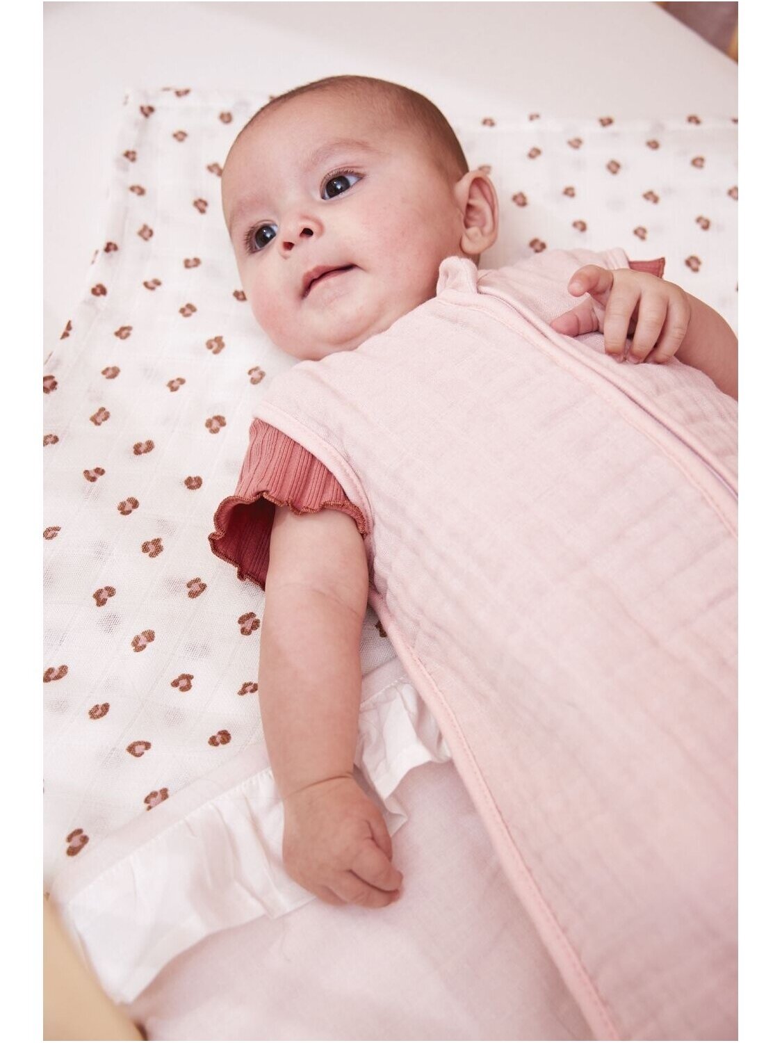 Muslin sleeping bag, TOG 0.5, 110cm, Meyco Baby Soft pink 1