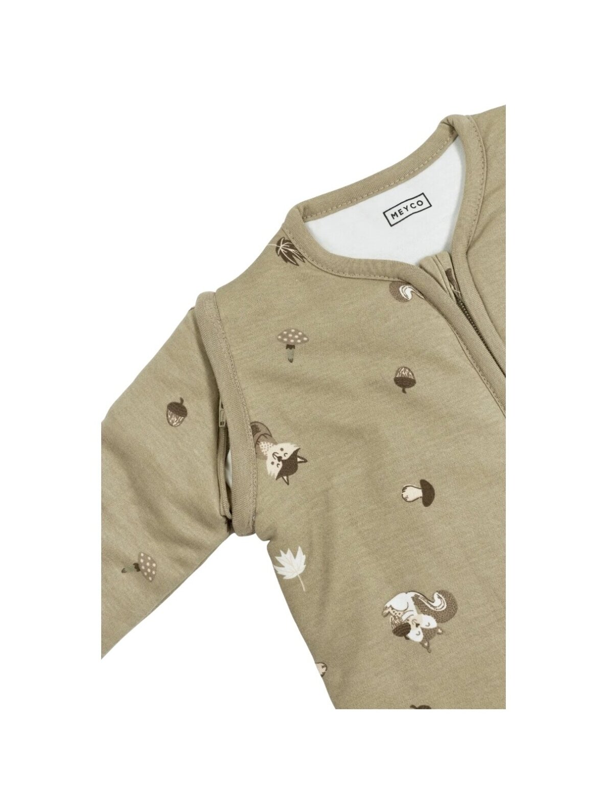 Sleeping bag with detachable sleeves 110 cm, TOG 2.5, Meyco (Forest Animals Sand) 2