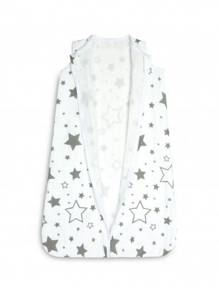 Miegmaišis kūdikiui Žvaigždės, 45x75, TOG 0.5 Sensillo (balta/pilka)