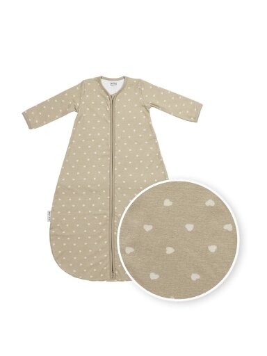 Sleeping bag for baby, 80 cm, TOG 1, Meyco Sweet heart sand/soft sand Sleeping bag for baby, 80 cm, TOG 1, Meyco Sweet heart sand/soft sand