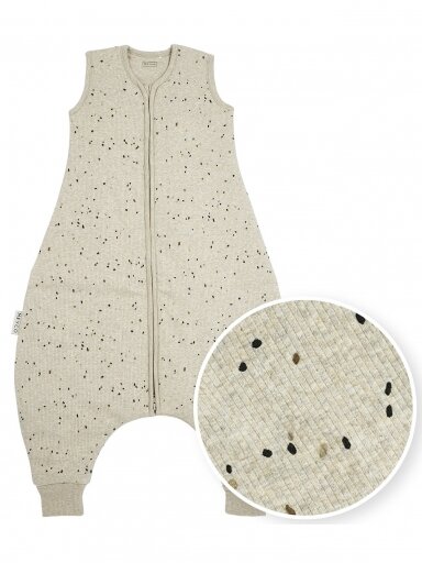 Baby sleep overall winter jumper 104cm, TOG 2.0, Meyco Baby,Rib mini spot sand melange