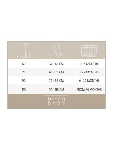 Sleeping bag for baby, Meyco Baby, 60cm, TOG 2.5 Robin multi 3 Sleeping bag for baby, Meyco Baby, 60cm, TOG 2.5 Robin multi 3