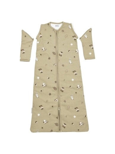 Sleeping bag with detachable sleeves 110 cm, TOG 2.5, Meyco (Forest Animals Sand) 1