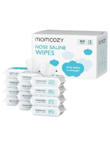 MOMCOZY drėgnos servetėlės su druskos tirpalu,  12 pak., po 60 VNT.