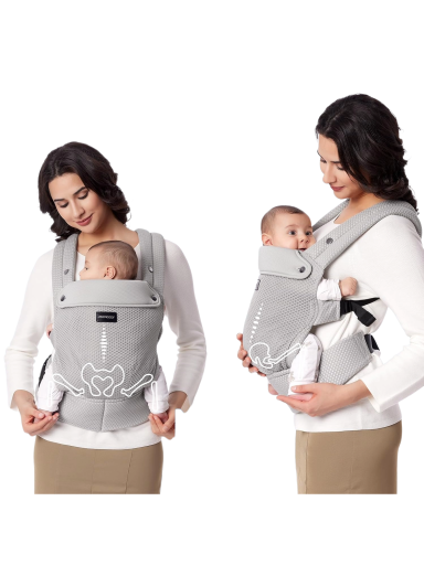 Momcozy ergonominė kūdikių nešioklė su tinkleliu (Pilka)