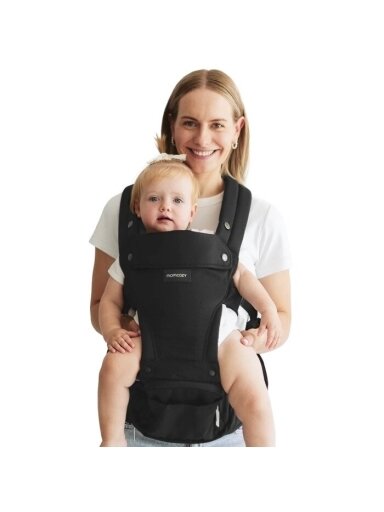 Momcozy nešioklė MOVE2FIT 2IN1 su klubų sėdyne, su tinkleliu (Juoda)