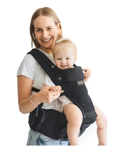 Momcozy nešioklė MOVE2FIT 2IN1 su klubų sėdyne, su tinkleliu (Juoda)