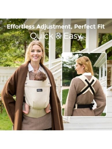 Momcozy ergonominė kūdikių nešioklė PUREHUG iš natūralaus lino (Light amber) 2 Momcozy ergonominė kūdikių nešioklė PUREHUG iš natūralaus lino (Light amber) 2