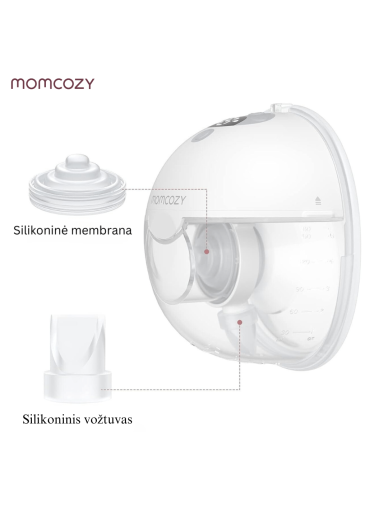 PAŽEISTA PAKUOTĖ: MOMCOZY M5 dvigubas nešiojamas belaidis pientraukis 6