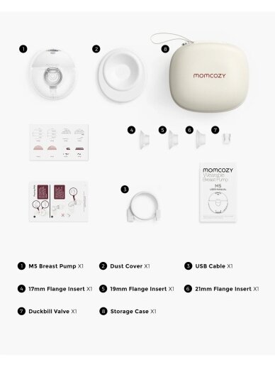 PAŽEISTA PAKUOTĖ: MOMCOZY M5 dvigubas nešiojamas belaidis pientraukis 5 PAŽEISTA PAKUOTĖ: MOMCOZY M5 dvigubas nešiojamas belaidis pientraukis 5