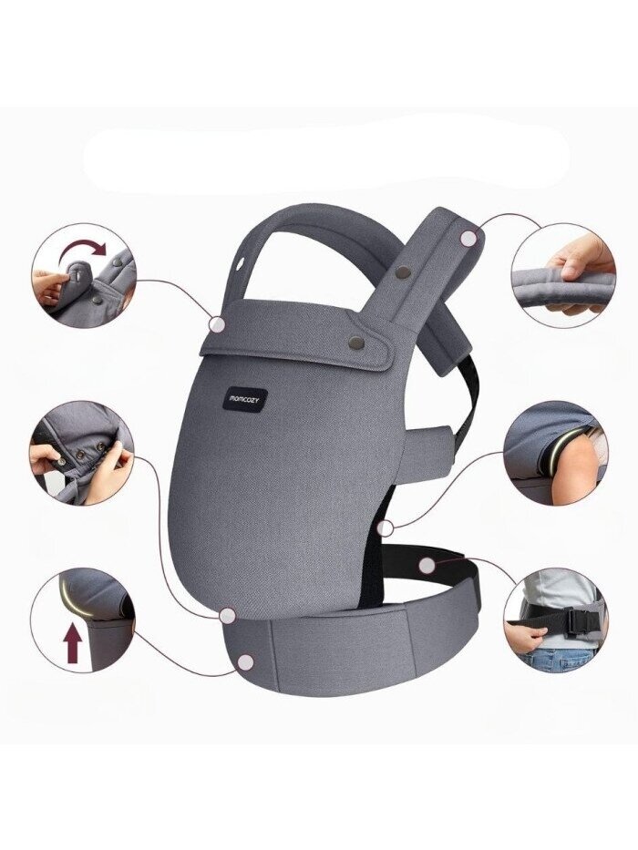 Momcozy ergonominė kūdikių nešioklė (Pilka) 1