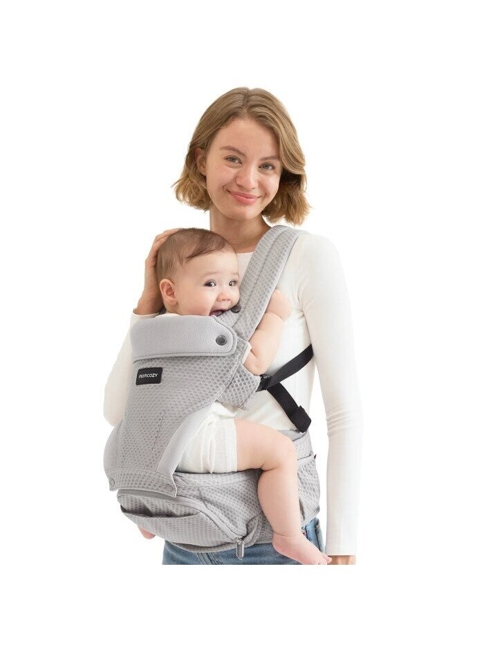 Momcozy nešioklė MOVE2FIT 2IN1 su klubų sėdyne, su tinkleliu (Pilka) 1 Momcozy nešioklė MOVE2FIT 2IN1 su klubų sėdyne, su tinkleliu (Pilka) 1