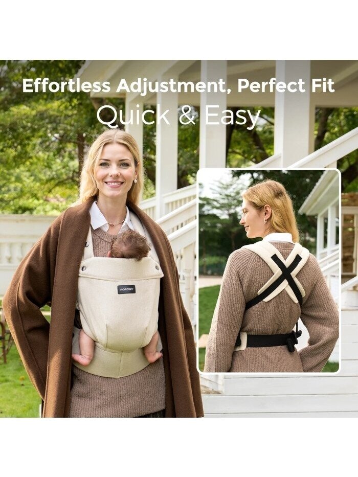 Momcozy ergonominė kūdikių nešioklė PUREHUG iš natūralaus lino (Light amber) 2 Momcozy ergonominė kūdikių nešioklė PUREHUG iš natūralaus lino (Light amber) 2