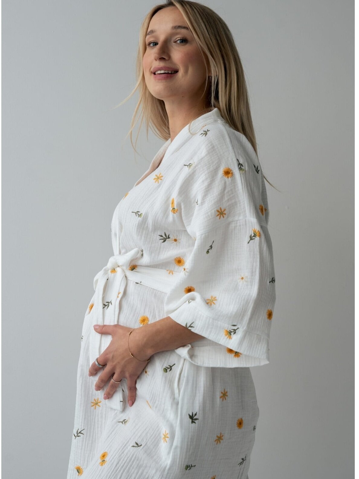 Muslin maternity robe Latte mama (Balta) 2
