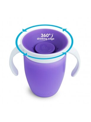 MUNCHKIN mokymosi puodelis MIRACLE 360, violetinis, 6 mėn+, 207 ml, 05162102