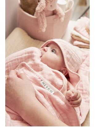 Muslino rankšluostis kūdikiui, 80x80cm, Meyco Baby Soft pink