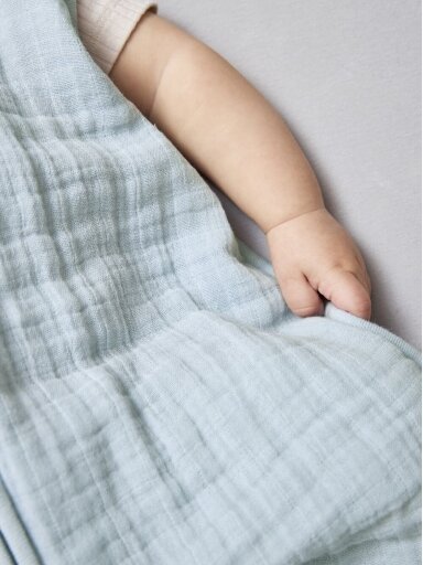 Muslino miegmaišis, TOG 0.5, 70cm, Meyco Baby (uni grey blue)