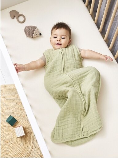 Muslino miegmaišis, TOG 0.5, 70cm, Meyco Baby (soft olive)