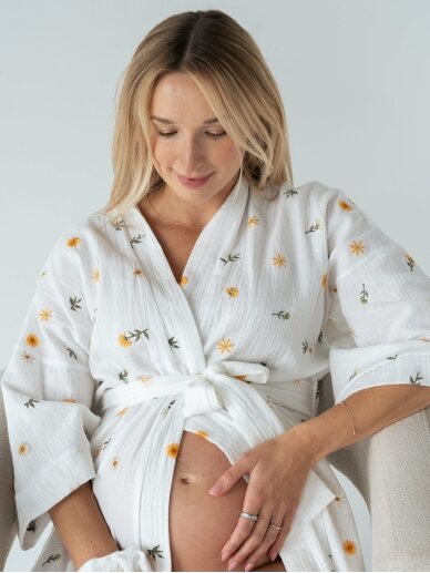Muslin maternity robe Latte mama (Balta) 3